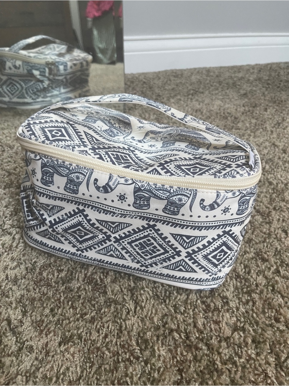 Elephant Print Makeup Organizer / Cosmetic Case